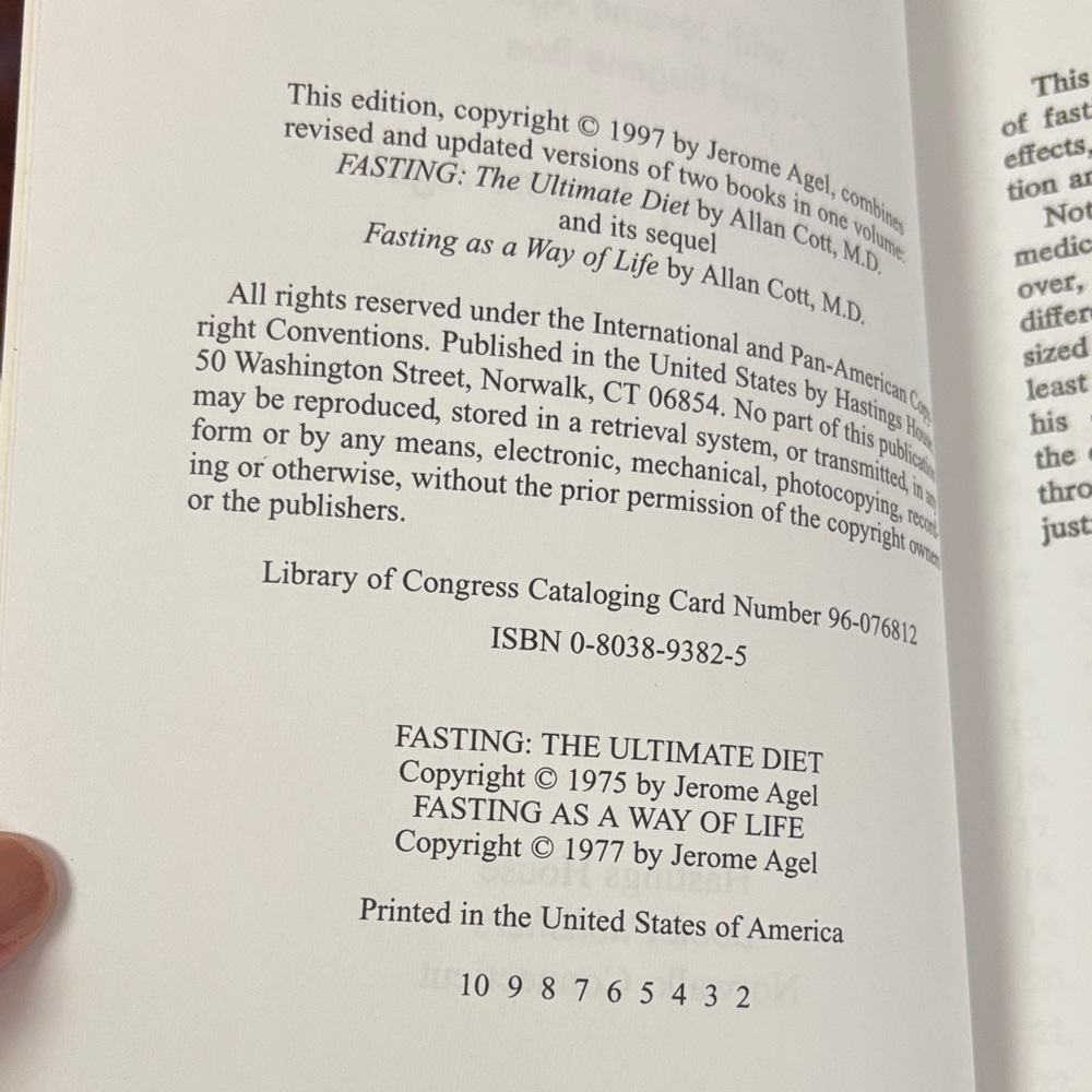 Fasting: The Ultimate Diet Book by Alan Cott, M.D. - Borders Bookmark 1998 - Picture 3 of 9